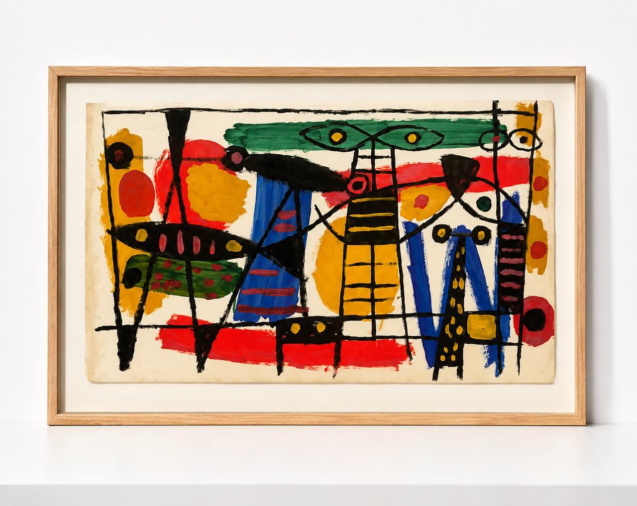 Albert Chubac, CHU N°569, vers 1960, acrylique et gouache sur papier.