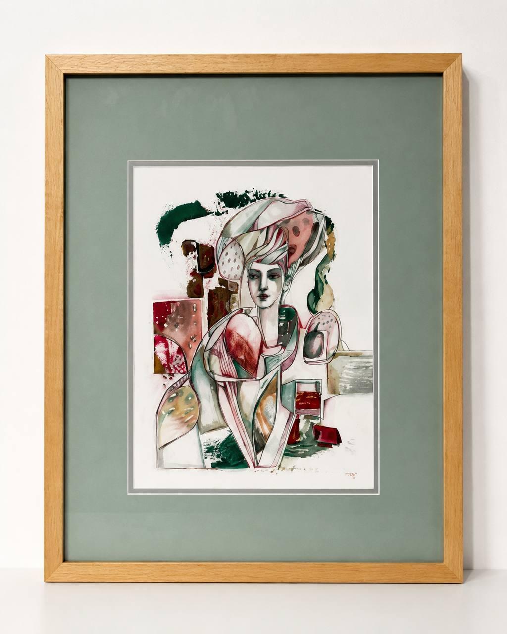 Daniela Stolarova Schmucki, Apple Mood, 2023, acrylique et gouache sur papier.