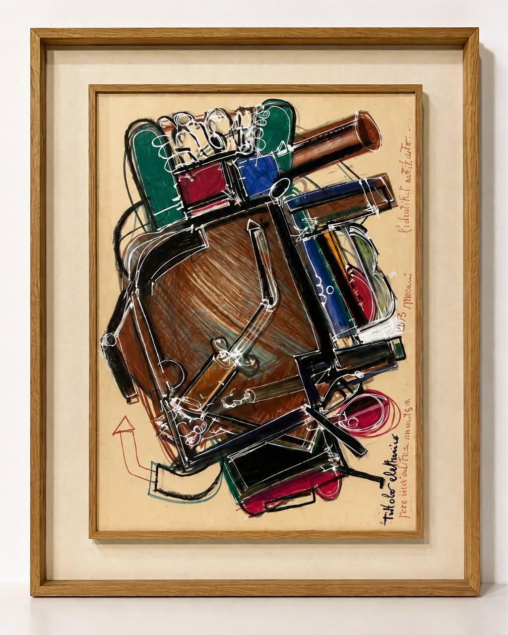 Mattia Moreni, La rivoluzione della vita - la rivoluzione elettronica, 1997, pastel sur papier.
