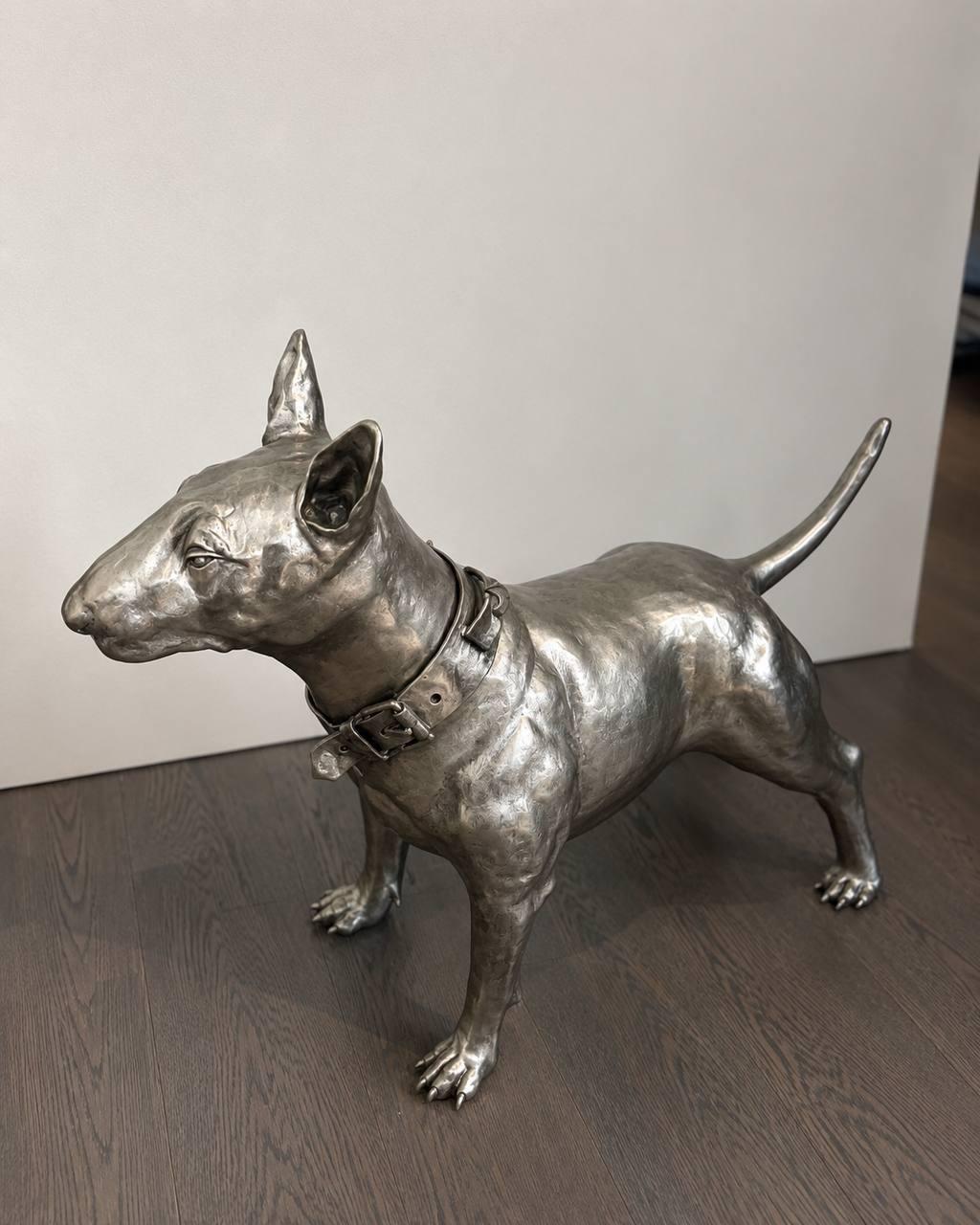 Jean-Michel Pradel-Fraysse, Bull Terrier, 2005, bronze chromé.