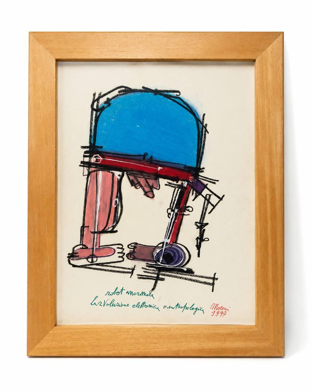 Mattia Moreni, Robot anomale – La Rivoluzione elettronica e antropologia, 1997, pastel sur papier.